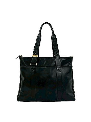 Yves Saint Laurent YVES SAINT LAURENT Yves Saint Laurent Logo Engraved Hardware Leather Tote Bag Semi Shoulder Black 09394 (view 1)