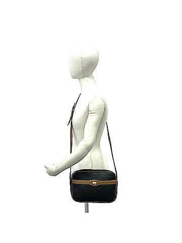Christian Dior Christian Dior Vintage Honeycomb Pattern Logo Hardware Leather Mini Shoulder Bag Gray Brown 66782 (view 2)