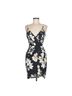 Trac Floral Black White Orange Cocktail Dress Size M - photo 1