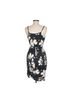 Trac Floral Black White Orange Cocktail Dress Size M - photo 2