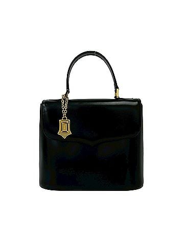 Yves Saint Laurent YVES SAINT LAURENT Vintage YSL Logo Leather Handbag Mini Tote Bag Black 21787 (view 1)