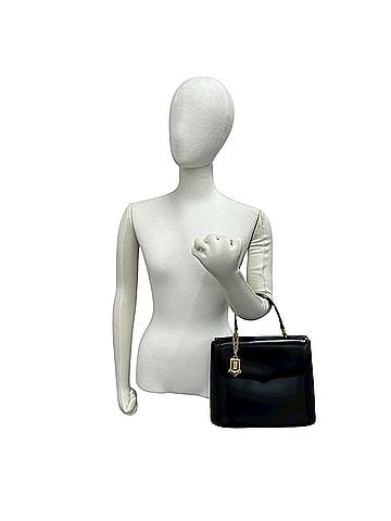 Yves Saint Laurent YVES SAINT LAURENT Vintage YSL Logo Leather Handbag Mini Tote Bag Black 21787 (view 2)