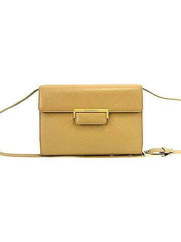 Yves Saint Laurent YVES SAINT LAURENT Vintage Logo Hardware Leather 2-Way Semi-Shoulder Bag Beige 76279 (view 1)