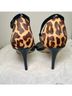 Michael Kors Animal Print Black Brown Heels Size 10 - photo 3