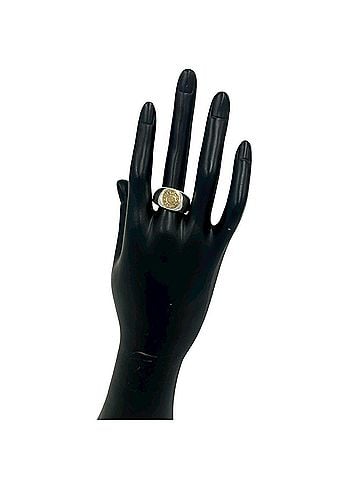 Hermès HERMES Hermes Sellier Ring, Sterling Silver 925, 18K Yellow Gold, Accessory, Silver, 39457 (view 2)