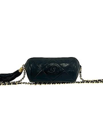 Chanel CHANEL Matelassé Coco Mark Tassel Lambskin Shoulder Bag, Black, 43359 (view 1)