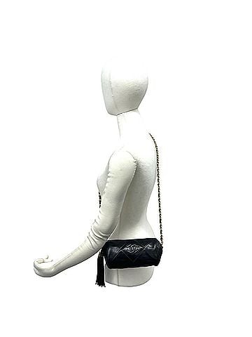 Chanel CHANEL Matelassé Coco Mark Tassel Lambskin Shoulder Bag, Black, 43359 (view 2)