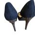 Nine West 100% Suede Black Gold Heels Size 10 - photo 2