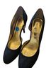 Nine West 100% Suede Black Gold Heels Size 10 - photo 1