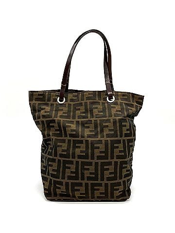Fendi FENDI Zucca 2262 2659 8008 Tote Bag, Nylon/Leather, Brown, Women's (view 1)