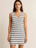 J.Crew Stripes Blue White Casual Dress Size 6 - photo 5