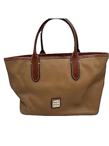Dooney & Bourke Brown Pebbled Leather Brielle Satchel Leather Tote (view 1)