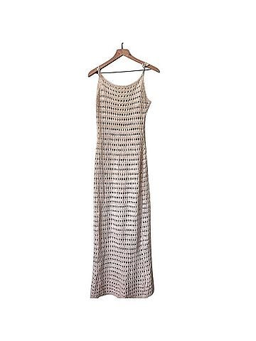 PrettyLittleThing Stone Crochet Maxi Dress Casual Dress (view 1)