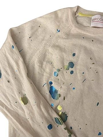 Brodie Shout Out Foil Jumper Cashmere Pullover Sweater (view 2)