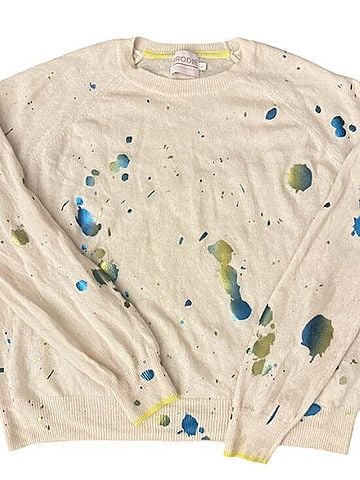 Brodie Shout Out Foil Jumper Cashmere Pullover Sweater (view 1)