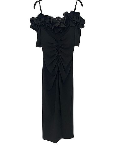 Xscape Ruffle Off The Shoulder Crepe Column Gown Cocktail Dress (view 2)