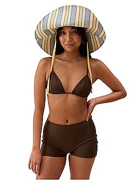 Djerf Avenue Djerf Avenue Boxer Bikini Bottom Cocoa Swimsuit Bottoms (view 1)