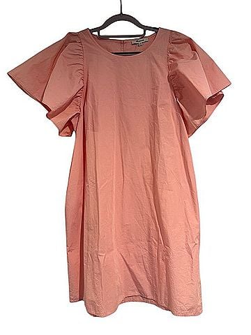Madewell Flutter Sleeve Poplin Shift Dress Casual Dress (view 1)