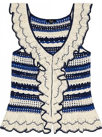 Rails Luci Top With Ruffle in Crete Stripe (view 1)