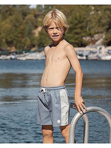 Rylee + Cru Boy's Paneled Boardshort in Marine (view 2)