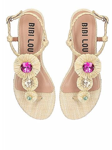 BiBi LOU Women's Vavin Embellished Sandal in Natural (view 2)