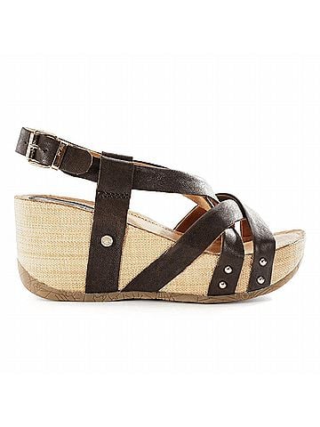 BUSSOLA Women's Ffion Wedge Sandals in Brown (view 1)