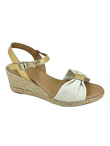 Eric Michael Women's Bailey Espadrille Wedge in Gold/ Nude Metallic (view 2)
