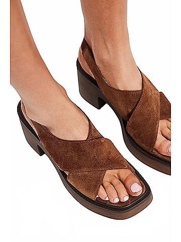 Free People Women's Cora Slingback Platform Sandal in Brown (view 2)