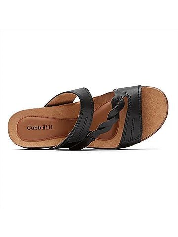 Cobb Hill Women's May Wave Slide Sandal in Black (view 2)