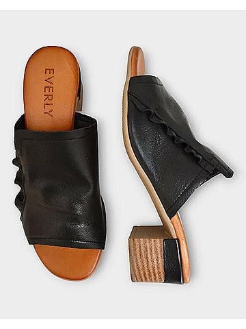 Everly Women's Gia Heeled Slide in Black (view 2)