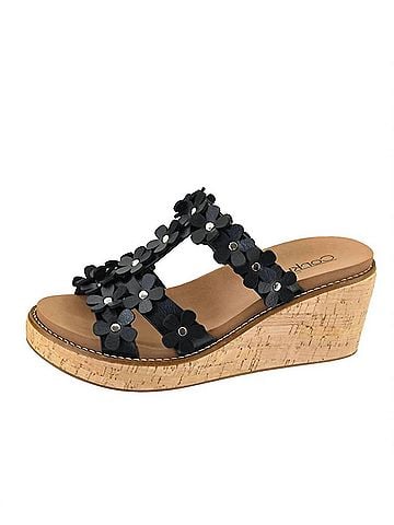 Corkys Women's Mic Drop Wedge Sandal in Black (view 2)