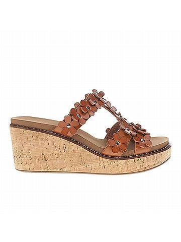 Corkys Women's Mic Drop Floral Wedge Sandals in Caramel Brown (view 1)