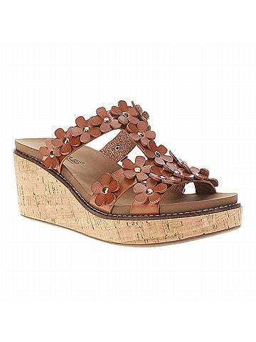 Corkys Women's Mic Drop Floral Wedge Sandals in Caramel Brown (view 2)