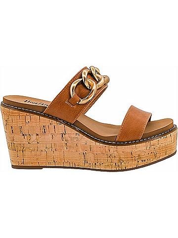 Corkys Women's On Vacay Wedge Sandal in Cognac (view 1)