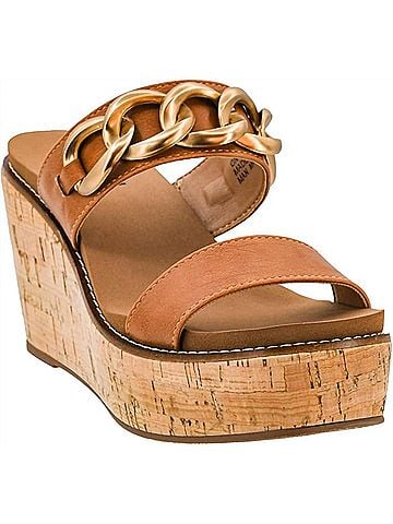 Corkys Women's On Vacay Wedge Sandal in Cognac (view 2)