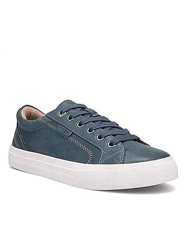 Taos Women's Plim Soul Lux Leather Sneaker in Petrol Blue (view 1)
