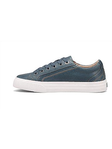 Taos Women's Plim Soul Lux Leather Sneaker in Petrol Blue (view 2)