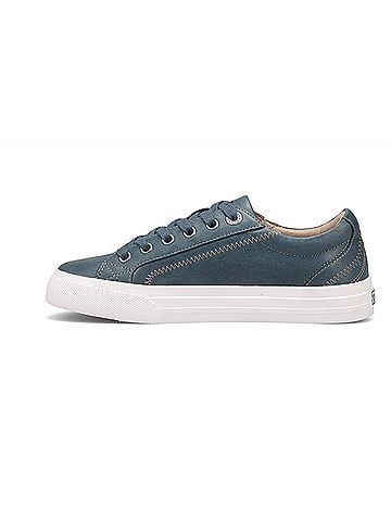 Taos Women's Plim Soul Lux Leather Sneaker in Petrol Blue (view 2)