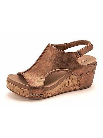 Corkys Women's Carley Wedge Sandals in Antique Bronze (view 2)