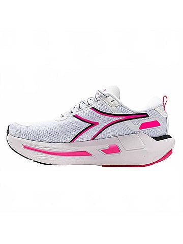 Diadora Women's Cellula 2 Running Shoes in White/Black/Pink Fluorescent (view 2)