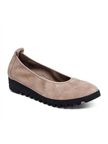 Aetrex Women's Brianna Slip On Shoes in Taupe (view 2)