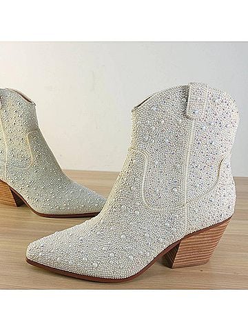 Betsey Johnson Women's Sb-Diva Western Boot in Ivory (view 2)