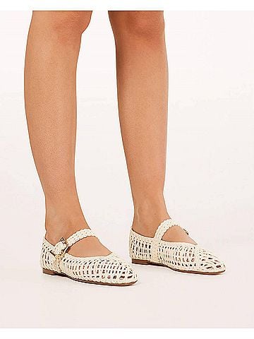 Billini Women's Franky Flat in Ivory Raffia Weave (view 2)