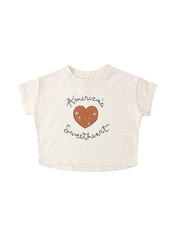 Rylee + Cru Girl's Boxy Tee in Americas Sweetheart (view 1)