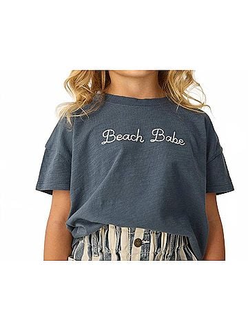 Rylee + Cru Girl's Boxy Tee in Beach Babe (view 2)