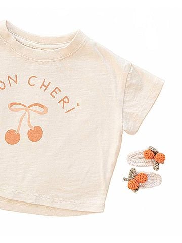 Rylee + Cru Girl's Boxy Tee in Mon Cheri (view 2)