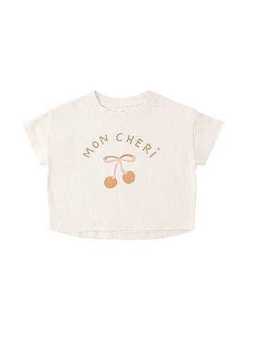 Rylee + Cru Girl's Boxy Tee in Mon Cheri (view 1)
