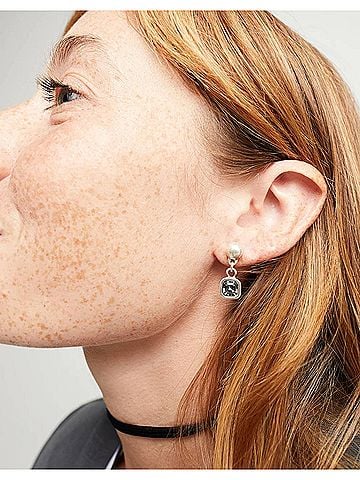 Uno de 50 Women's Ser Expresiva Exc Earring With Clear Crystals in Silver (view 2)
