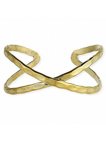 Zad Women's Hammered Crisscross Cuff Bracelet in Gold (view 1)
