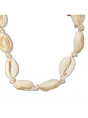 Zad Women's Cowry Shell Anklet And Bracelet in Boho Beach Tan (view 2)